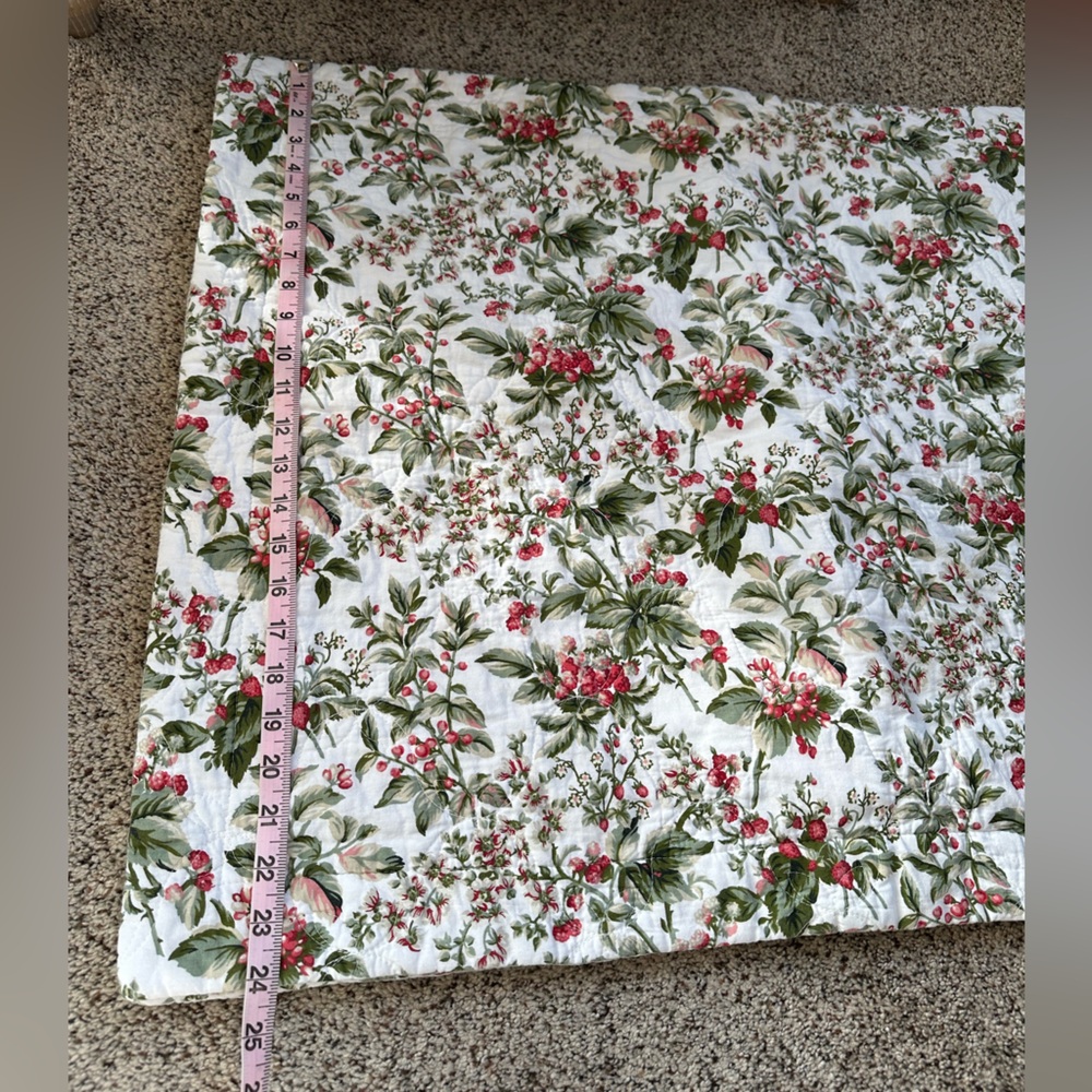 Vintage Laura Ashley raspberry/green plaid print quilted pillow shams - Picture 7 of 10